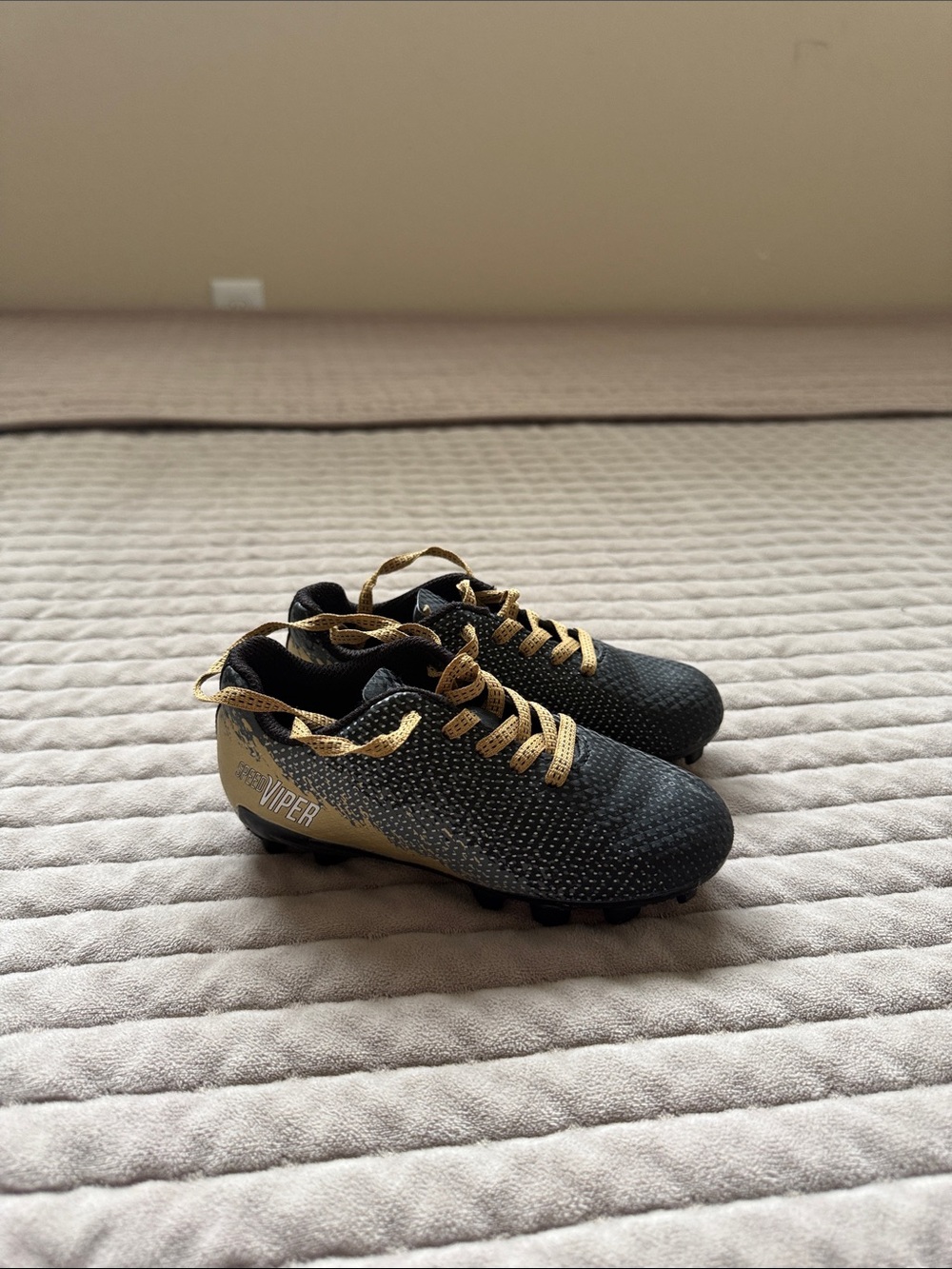 DSG Kids Black and Gold Viper Soccer Cleats